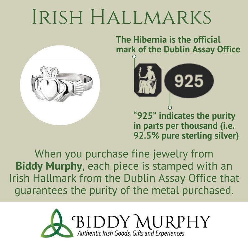 Biddy Murphy Made in ireland Irish Claddagh Ring for Women 925 Sterling Silver with Braided Band, Traditional Friendship Ring, Love, Marriage, Engagement, Size 8.5 - Image 4